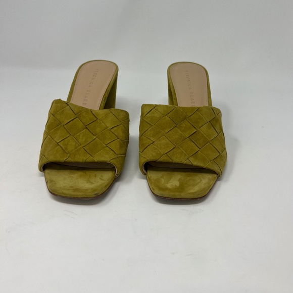Veronica Beard Women’s Slide On Green Mule Heels Shoes Size 7 Modern Minimalist - Picture 1 of 9